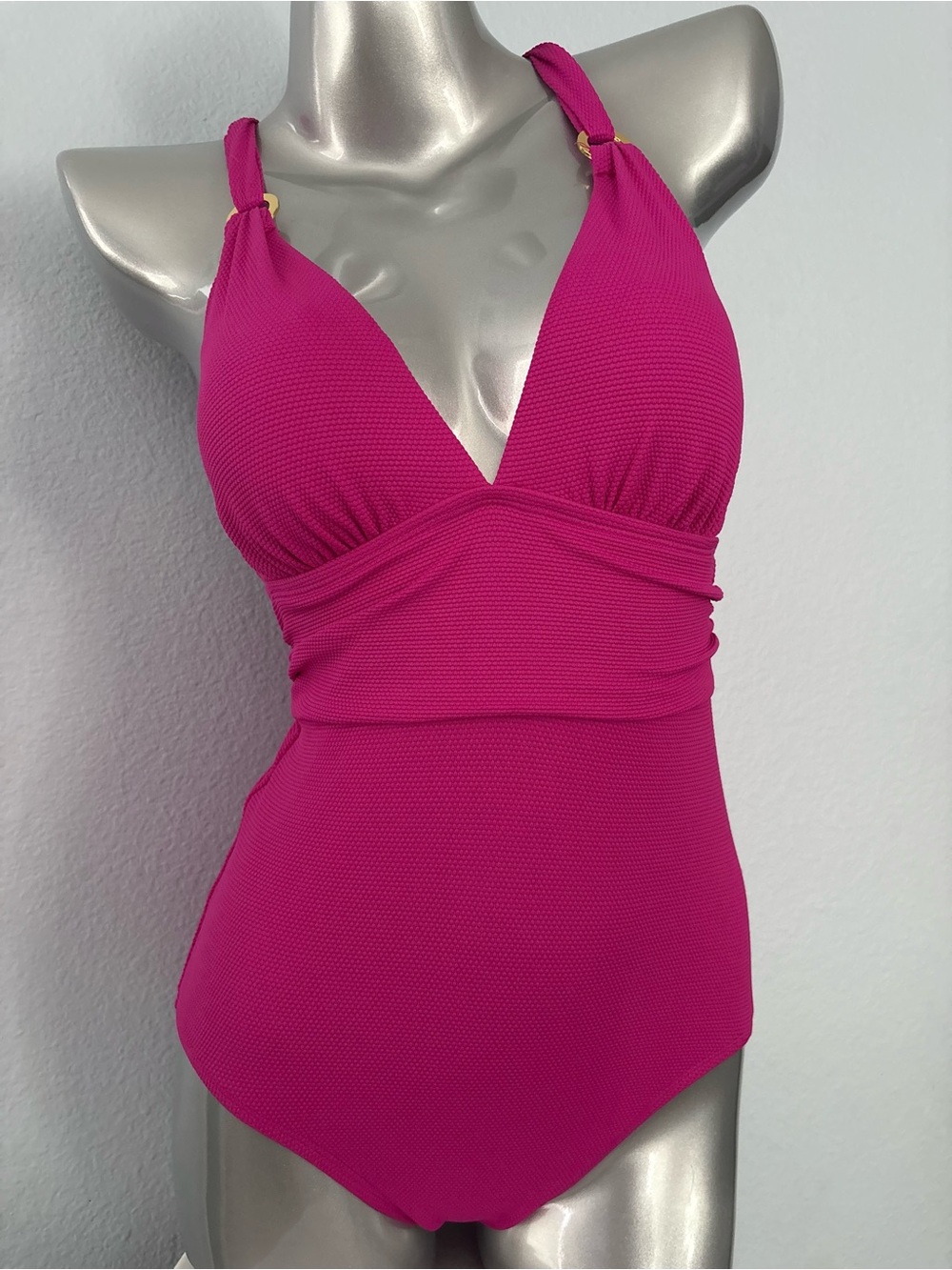 Tommy Bahama Swim Suit Island Cays Gold Ring One Piece Swimsuit Pink Maui Nwt